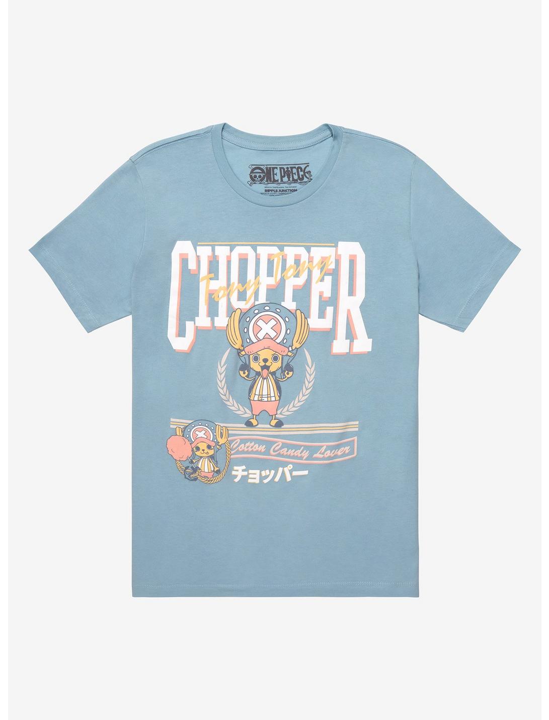 One Piece Chopper Varsity Women's T-Shirt - BoxLunch Exclusive, LIGHT BLUE, hi-res