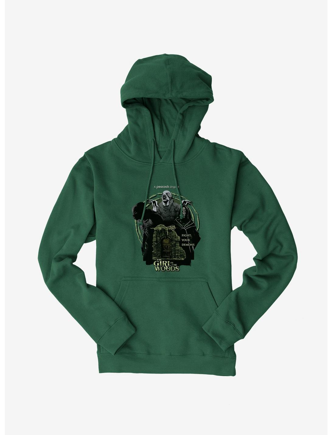 Peacock TV Girl In The Woods Fight Your Demons Hoodie, , hi-res
