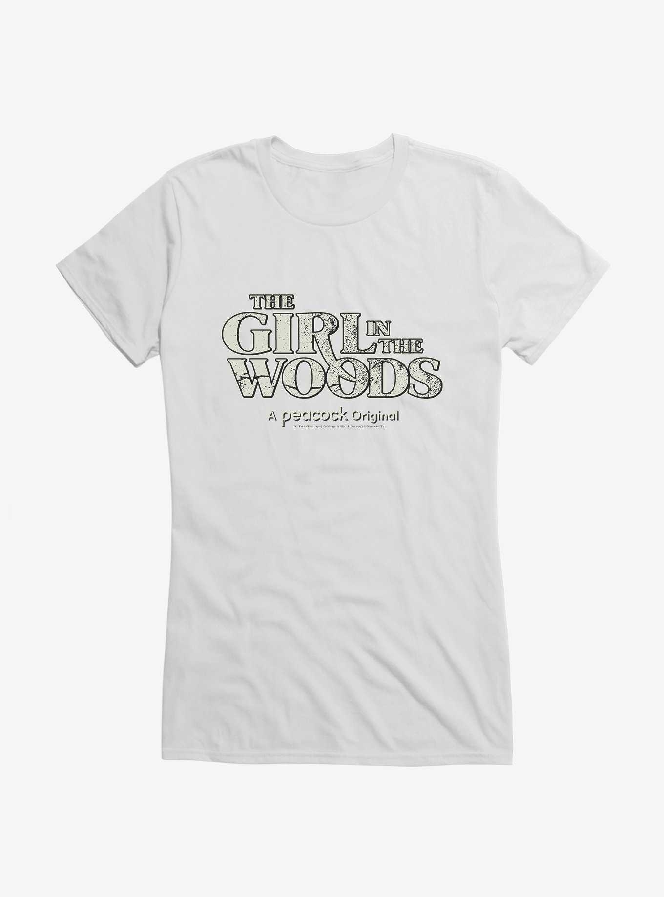 Peacock TV Girl In The Woods Series Title Girls T-Shirt, WHITE, hi-res