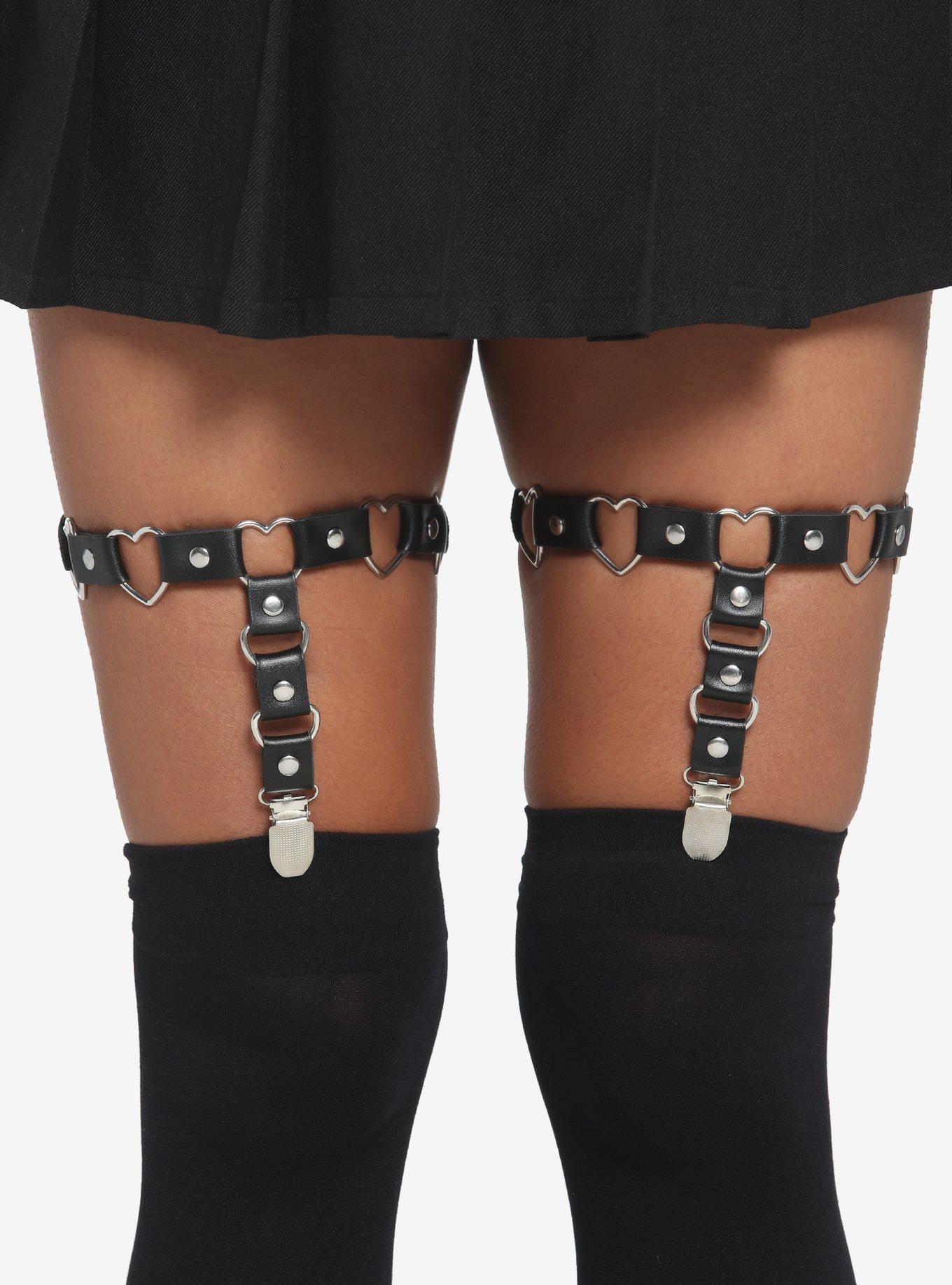 Black Multi Heart Garter Set Hot Topic