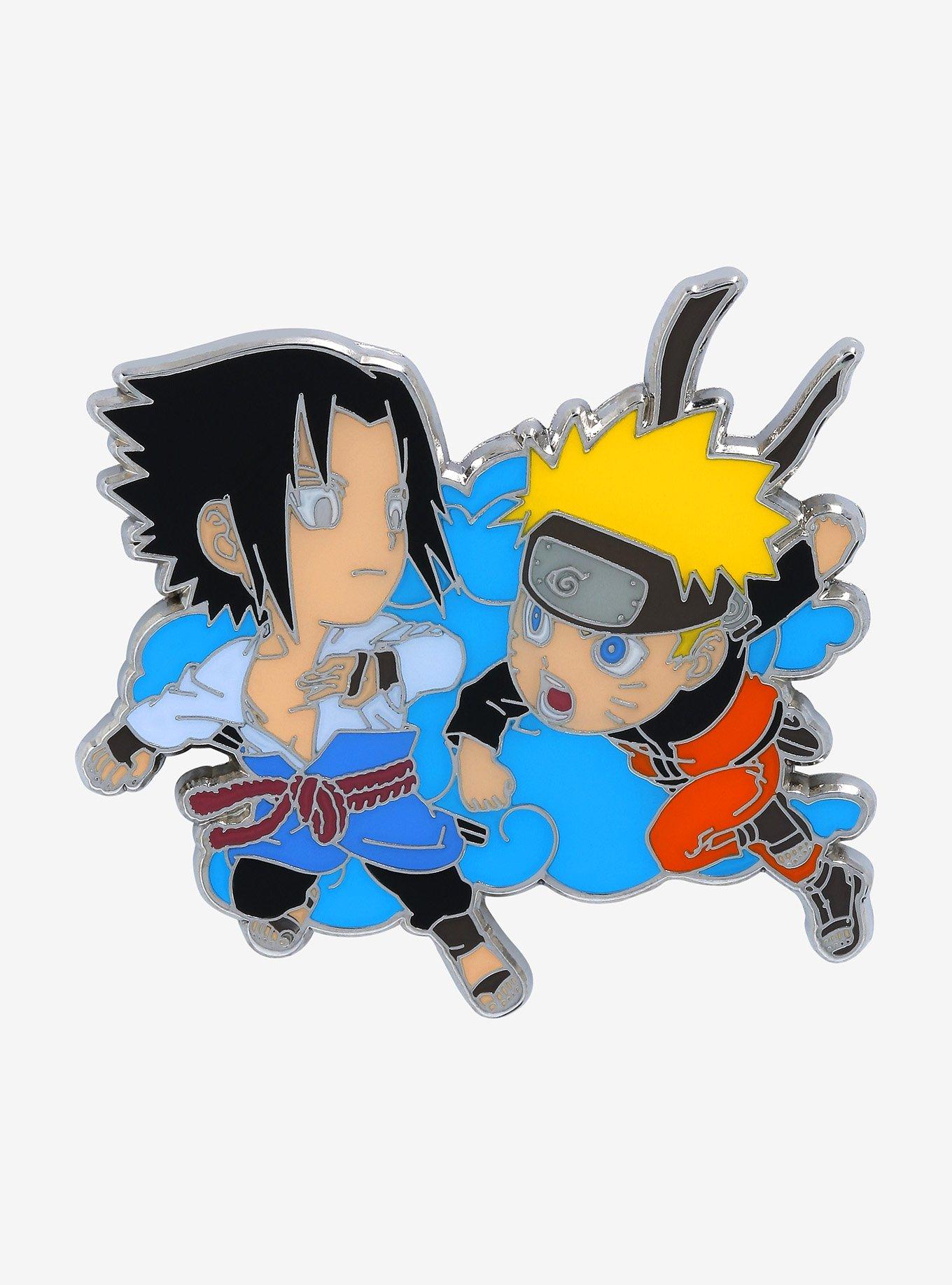 Naruto Shippuden Sasuke & Naruto Chibi Enamel Pin, , hi-res