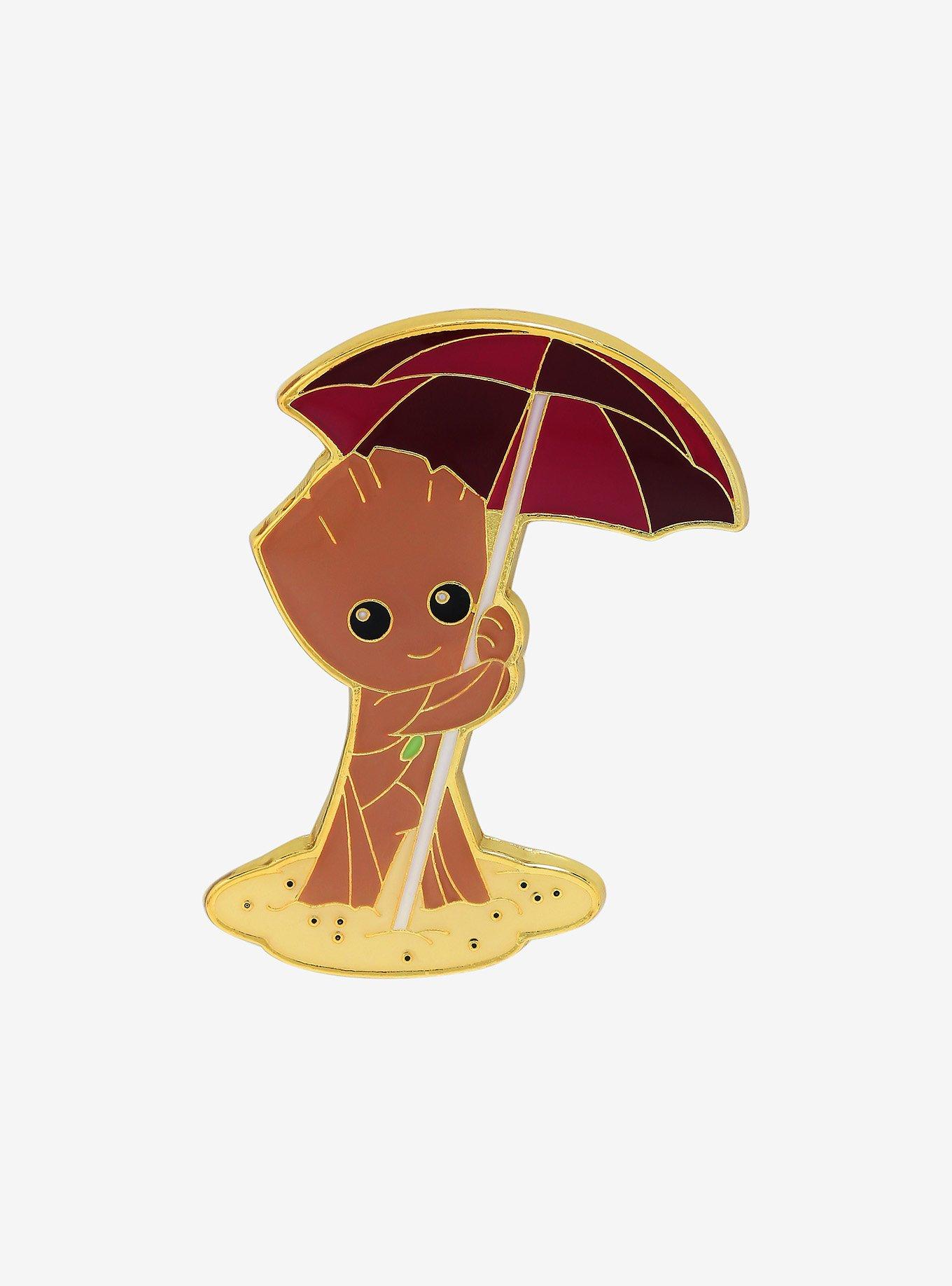 Loungefly Marvel Guardians of the Galaxy Baby Groot Beach Umbrella Enamel Pin - BoxLunch Exclusive, , hi-res