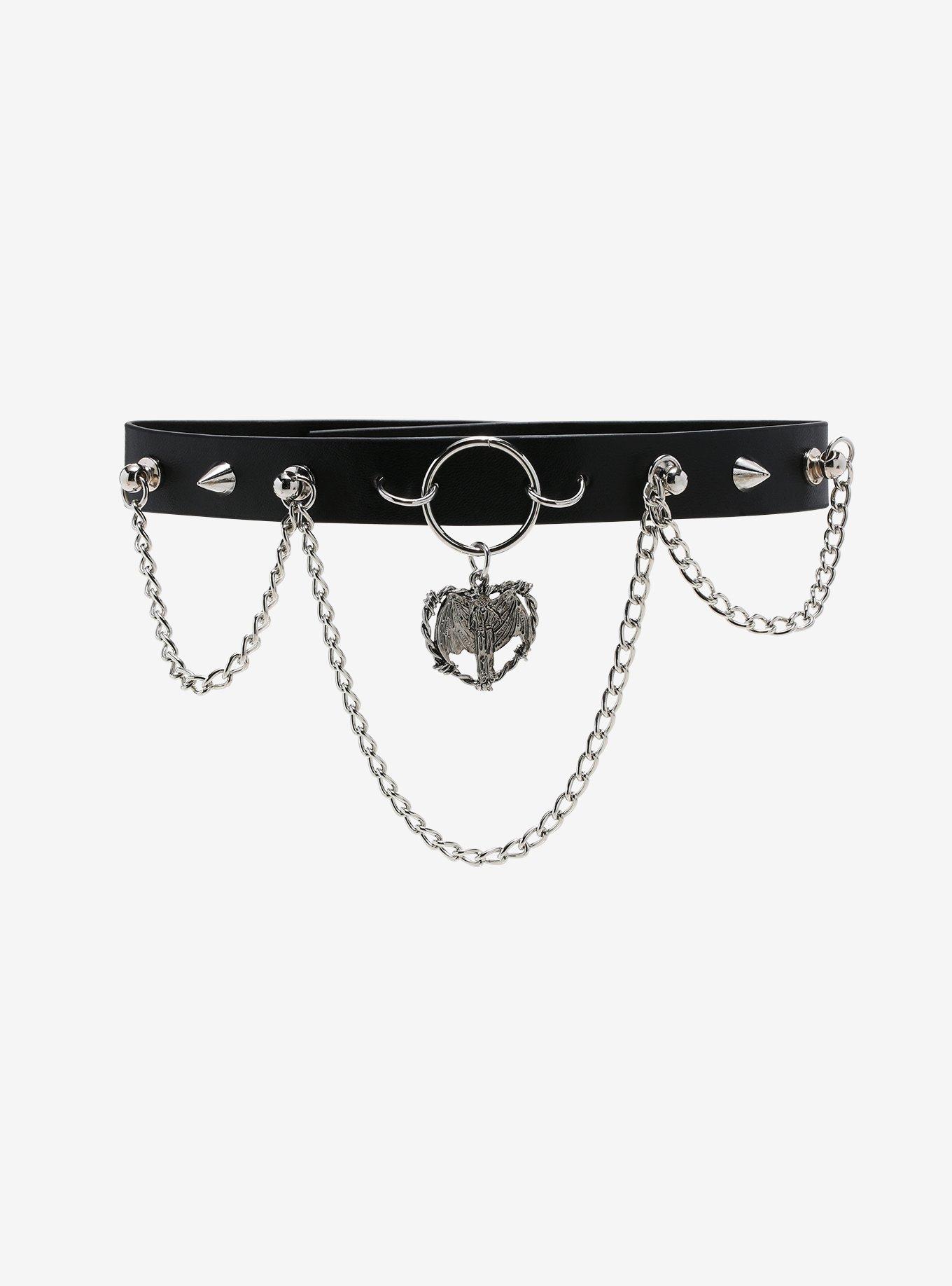 Universal Monsters Dracula Heart Hardware Choker, , hi-res