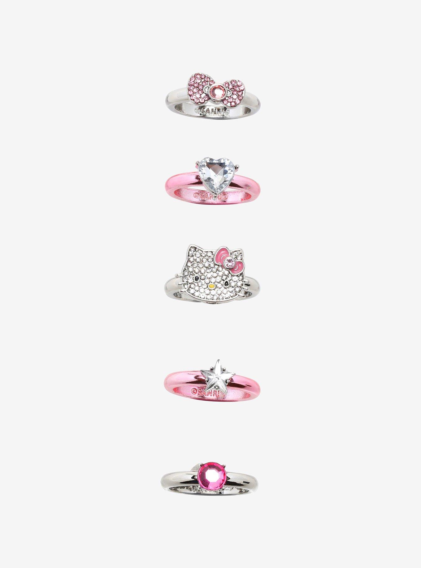 Hello Kitty Bling Bow Ring Set