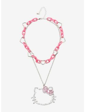 Hello Kitty Bling Pendant Chunky Chain Necklace, , hi-res