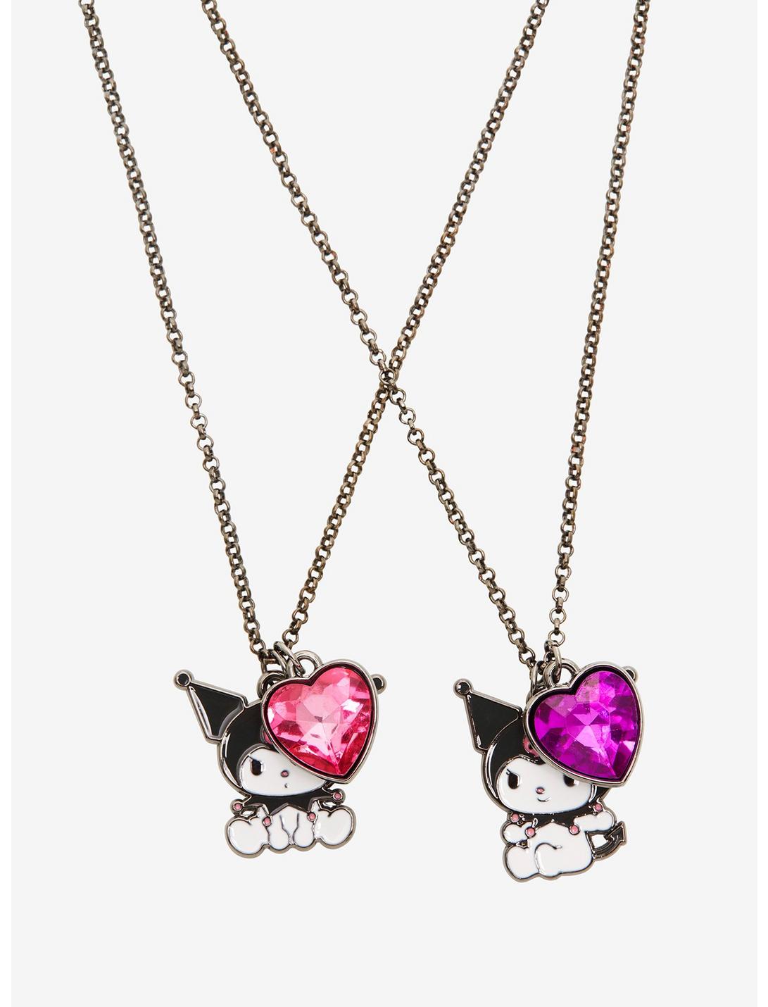 Kuromi Heart Best Friend Necklace Set, , hi-res