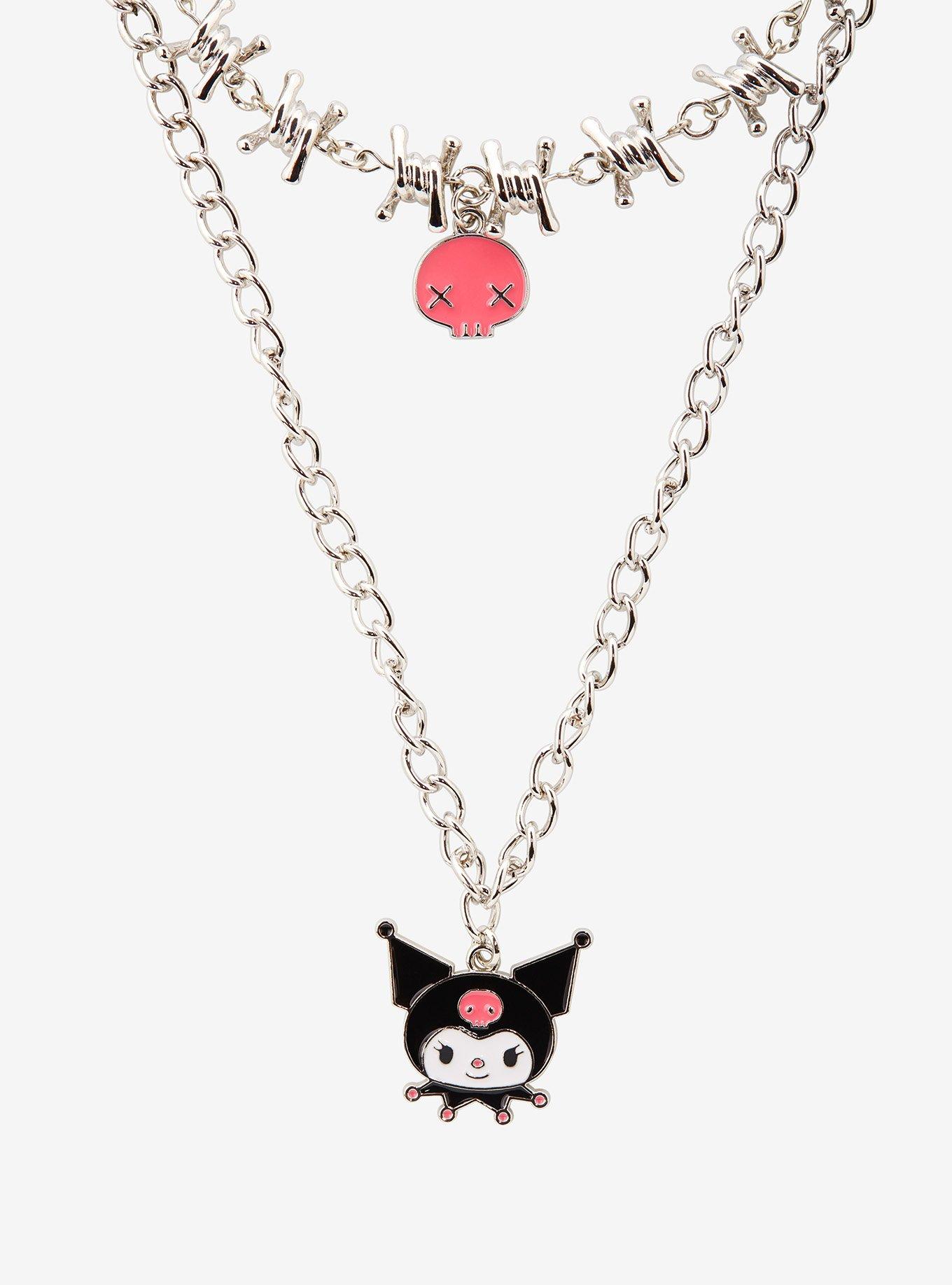 Kuromi Skull Barbed Wire Necklace Set