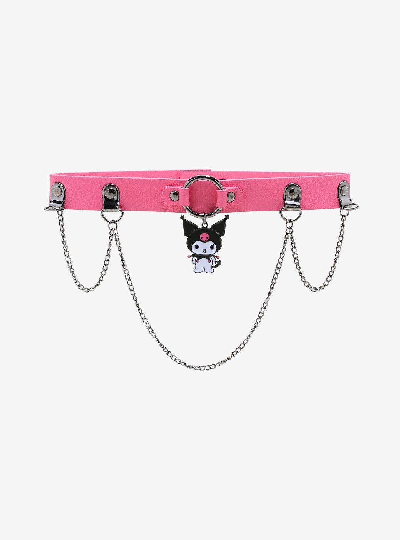 Kuromi Pink Chain Choker, , hi-res