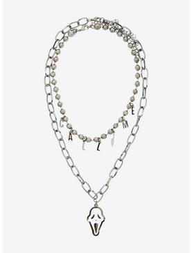 Plus Size Scream Ghost Face Call Me Chain Necklace Set, , hi-res