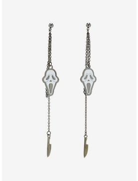 Scream Ghost Face Knife Front/Back Stud Earrings, , hi-res