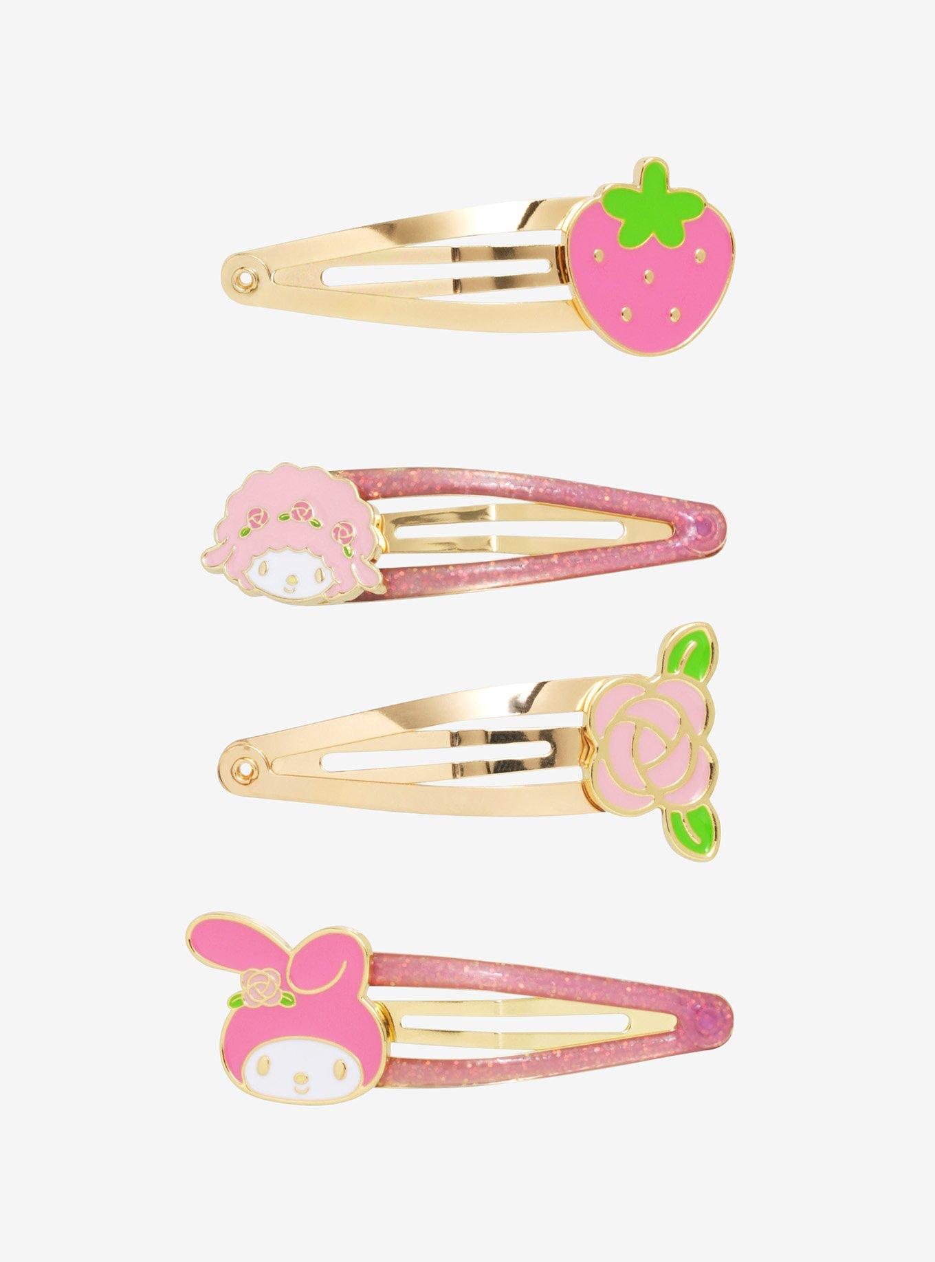 My Melody & My Sweet Piano Strawberry Rose Hair Clip Set, , hi-res