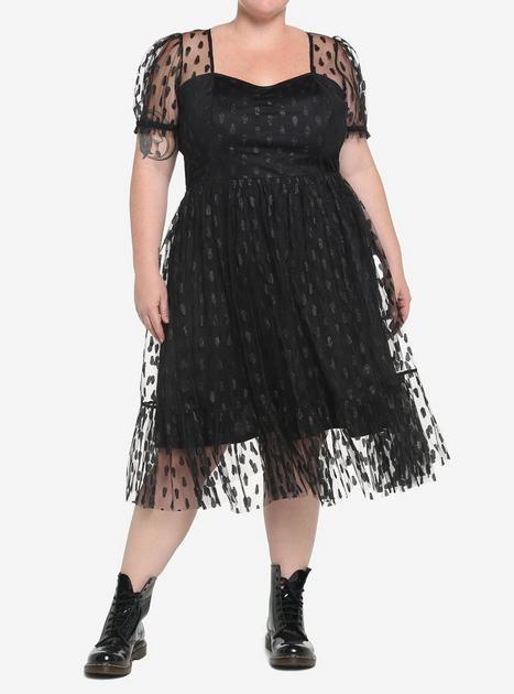 Coffin Glitter Mesh Dress Plus Size | Hot Topic