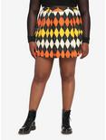 Orange Argyle Chain Skirt Plus Size, ARGYLE COAST, hi-res
