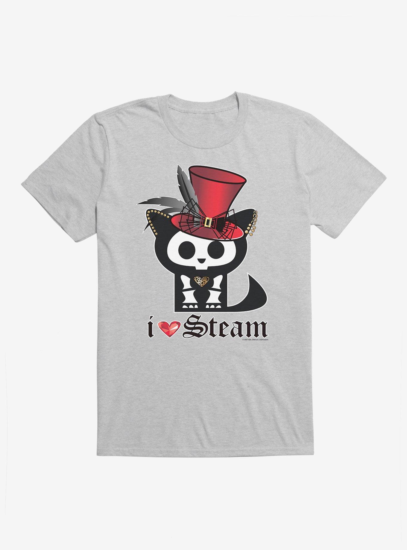 Skelanimals I Love Steam T-Shirt, HEATHER GREY, hi-res