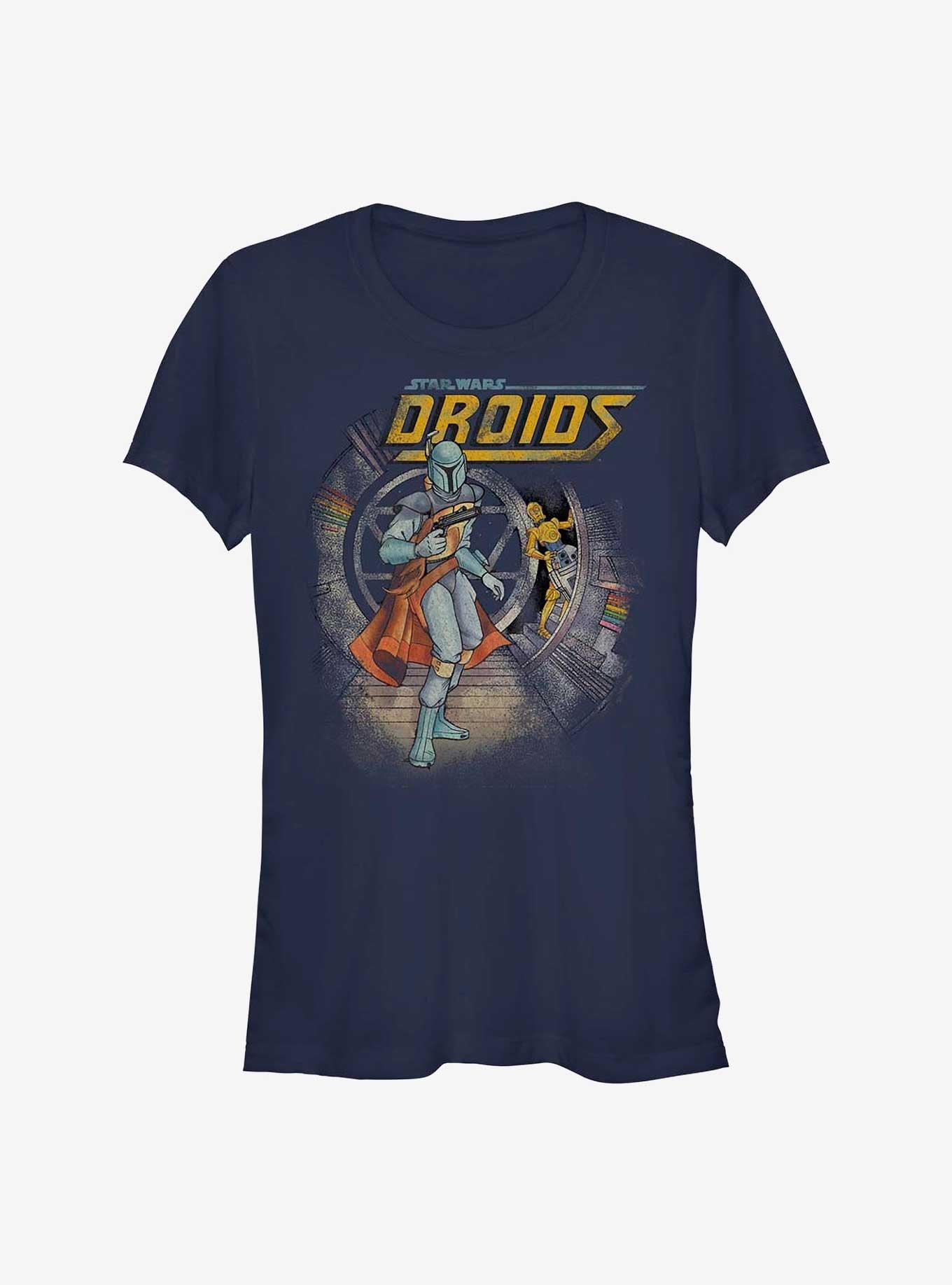 Star Wars Boba Fett Droids Girl's T-Shirt, NAVY, hi-res