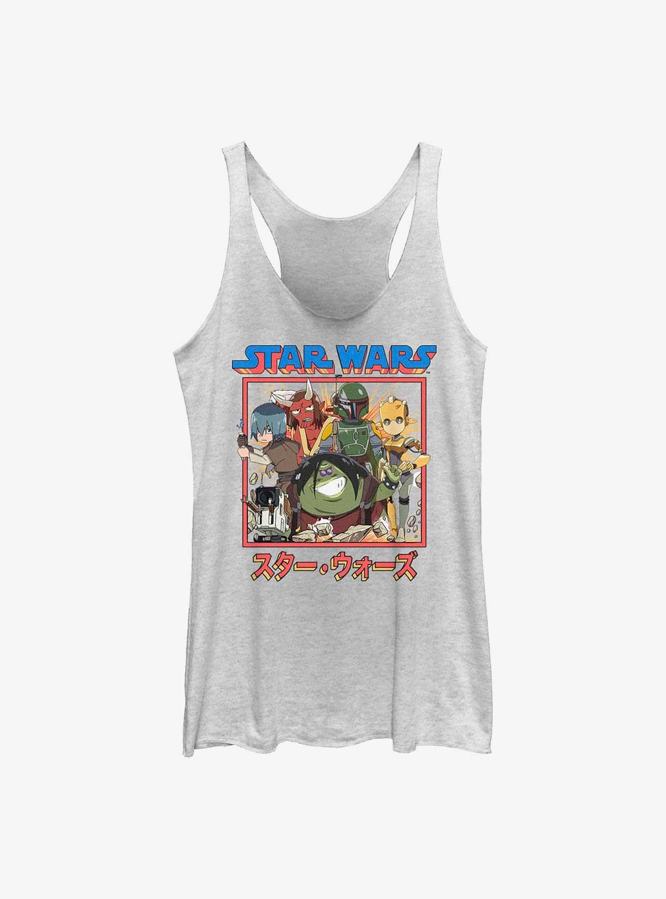 Star Wars: Visions Boba Fett Anime Group Girl's Tank, WHITE HTR, hi-res