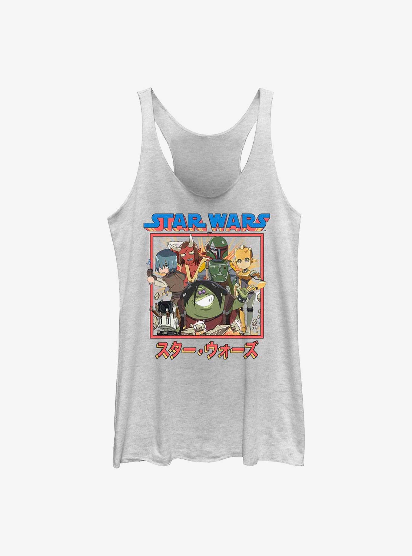 Star Wars: Visions Boba Fett Anime Group Girl's Tank, WHITE HTR, hi-res