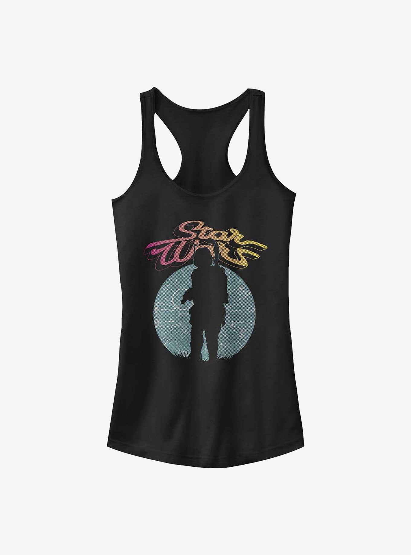 Star Wars Boba Fett Silhouette Girl's Tank, BLACK, hi-res