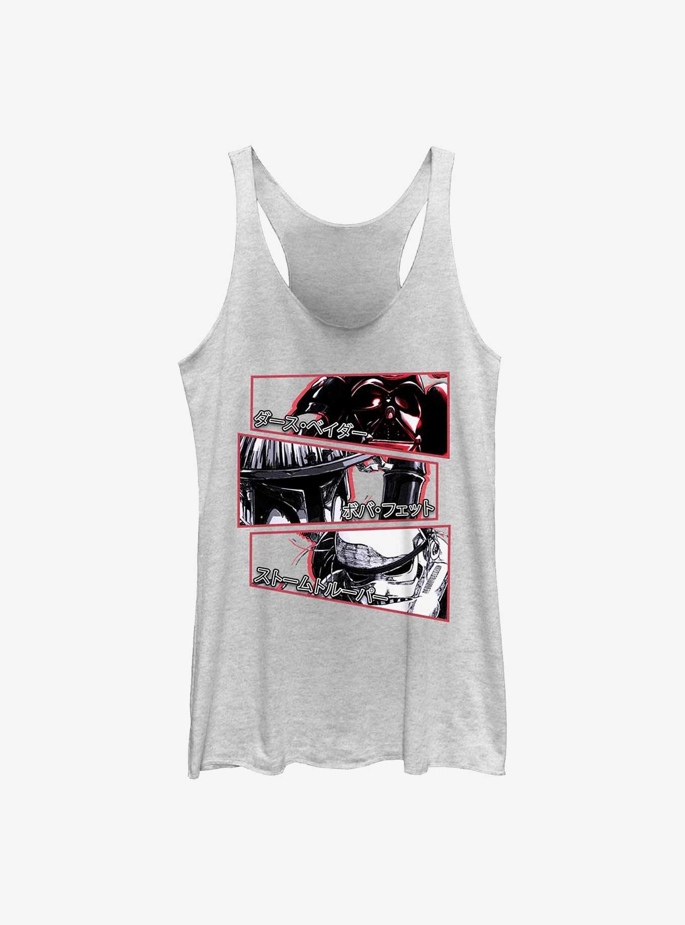 Star Wars: Visions Boba Fett Stv Stackedpanels Girl's Tank, WHITE HTR, hi-res