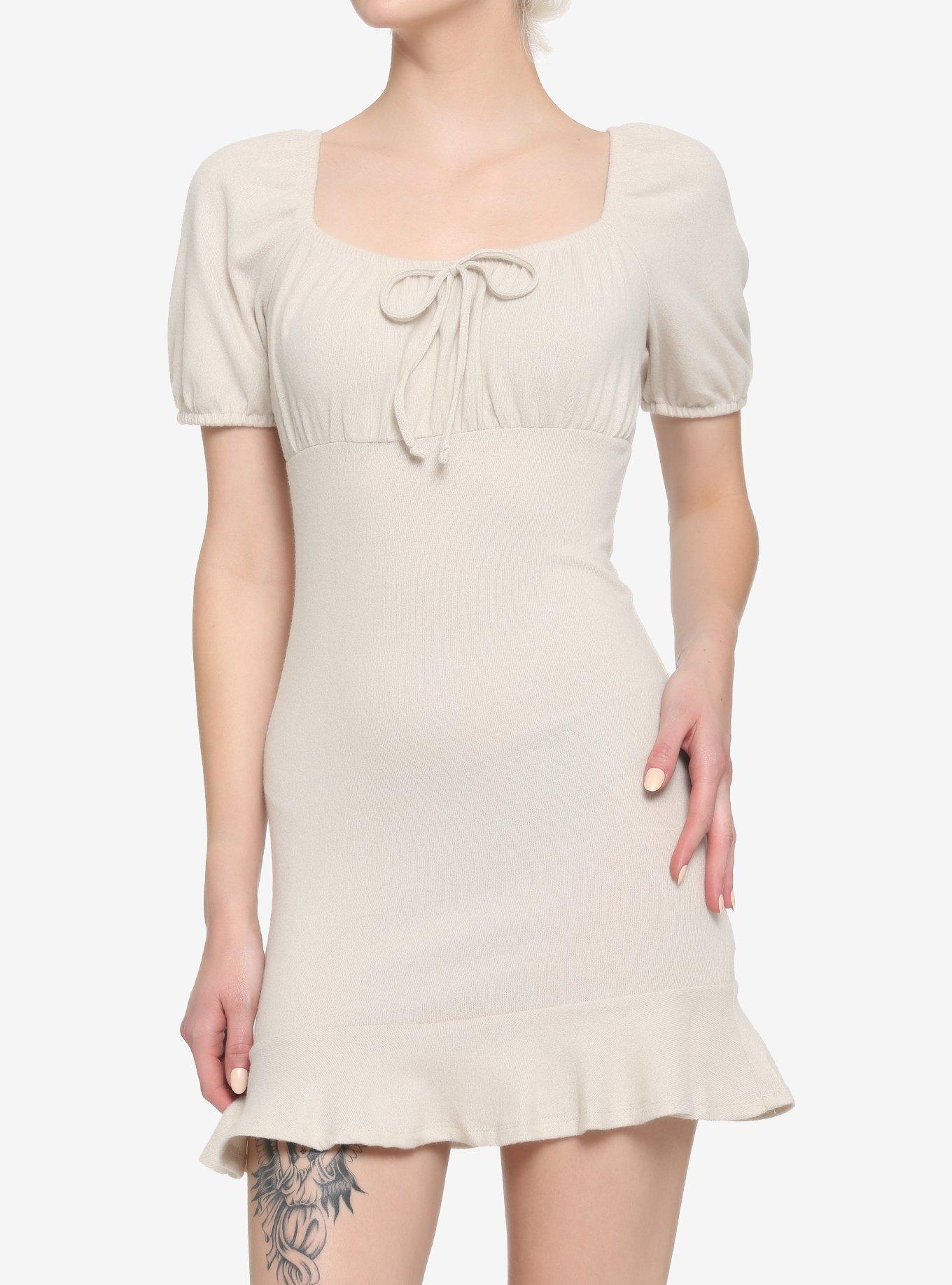 Ivory Ruffle Empire Dress, IVORY, hi-res