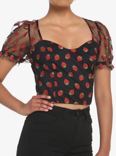 ★ SALE!! ★【CLUT STUDIO】strawberry mesh top clut studio