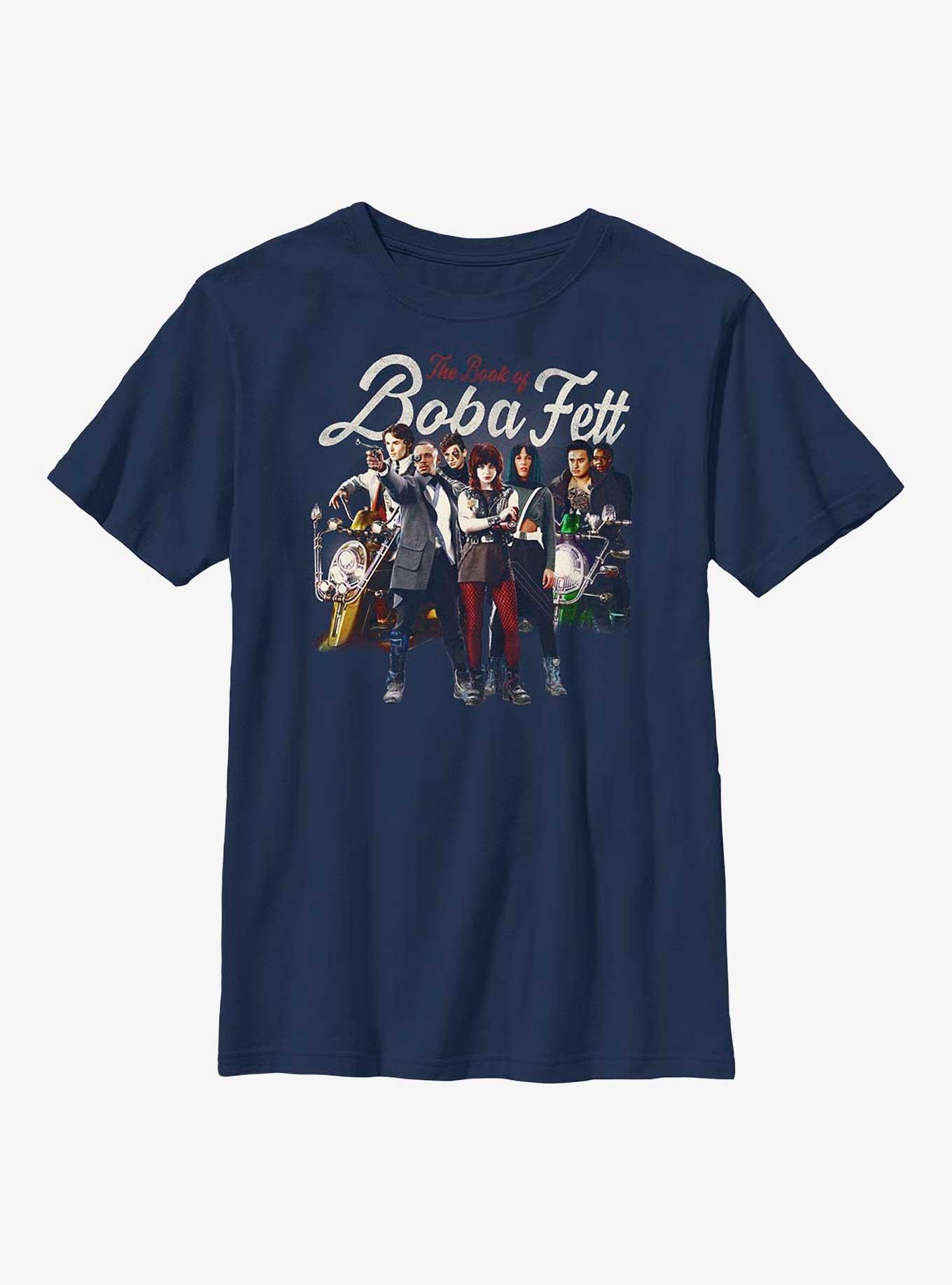 Star Wars Book Of Boba Fett Support Plan Youth T-Shirt, NAVY, hi-res