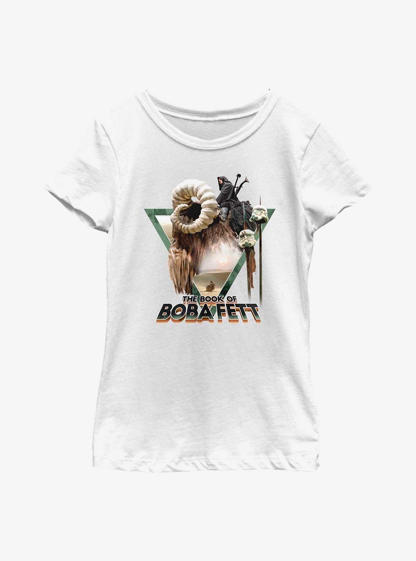 Star Wars Book Of Boba Fett Bantha Rider Youth Girls T-Shirt, WHITE, hi-res