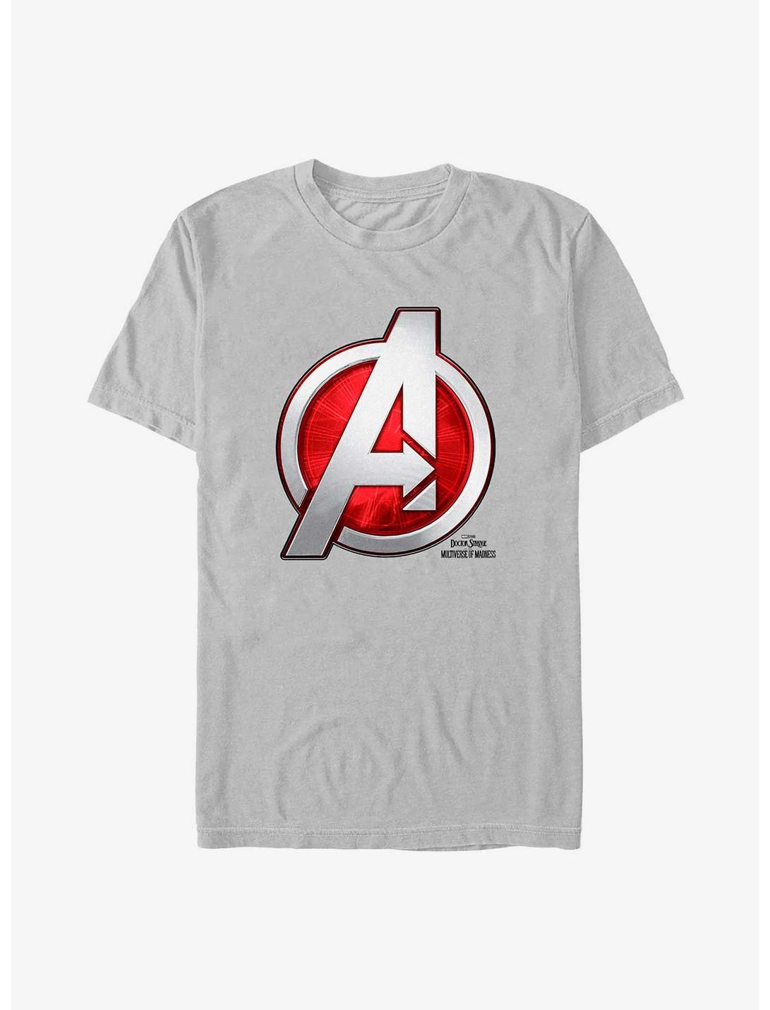 Marvel Doctor Strange Multiverse Of Madness Avengers Logo T-Shirt, SILVER, hi-res