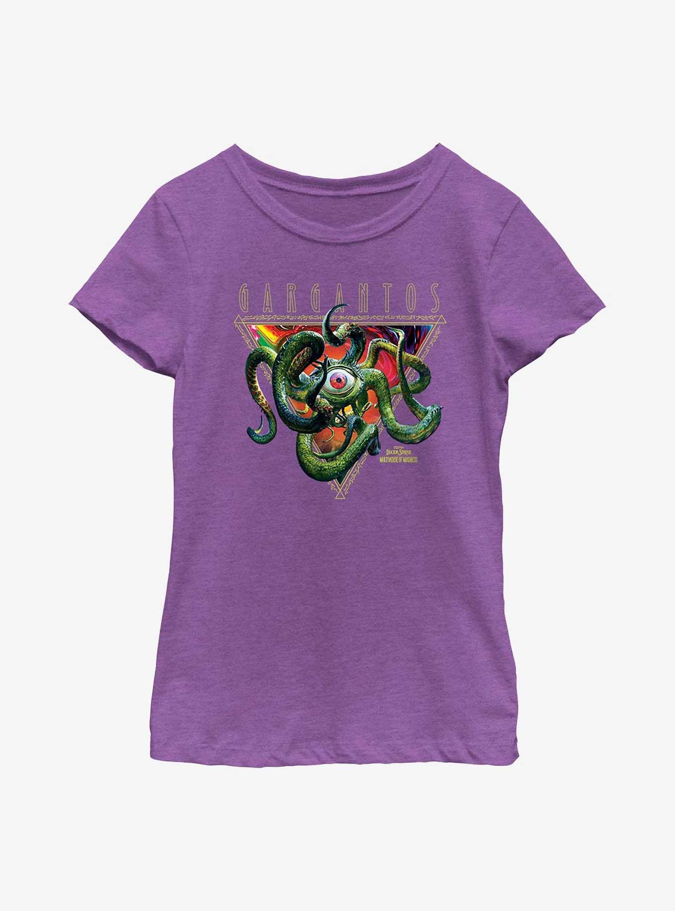 Marvel Doctor Strange Multiverse Of Madness Gargantos Triangle Badge Youth Girls T-Shirt, PURPLE BERRY, hi-res