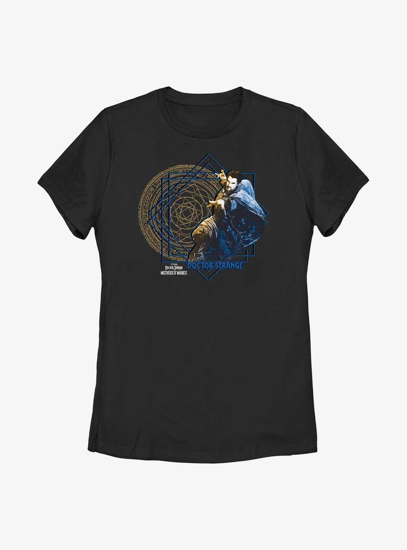 Marvel Doctor Strange Multiverse Of Madness Gold Portal Womens T-Shirt, BLACK, hi-res view 1