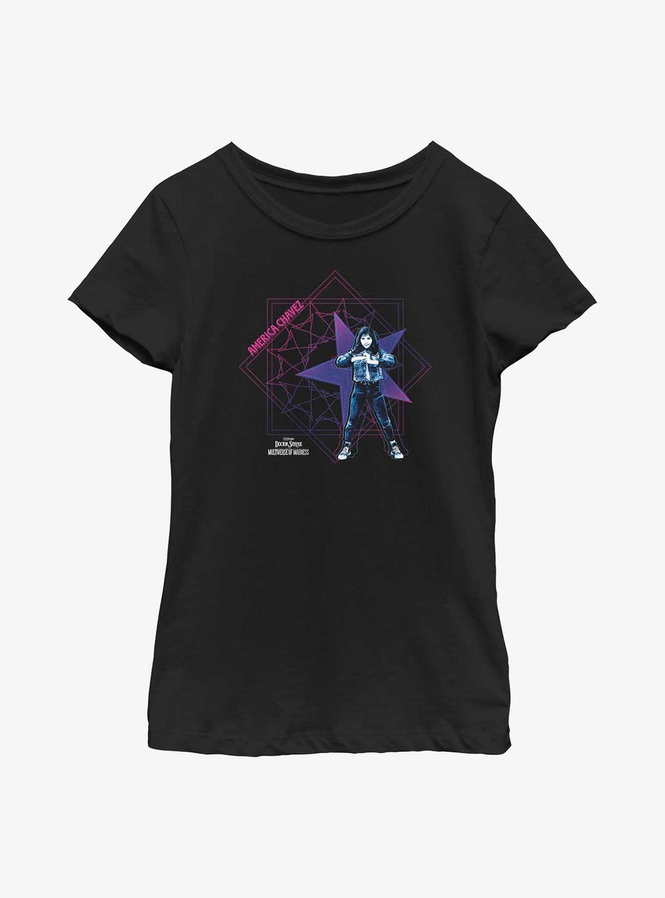 Marvel Doctor Strange Multiverse Of Madness America Chavez Hero Youth Girls T-Shirt, , hi-res