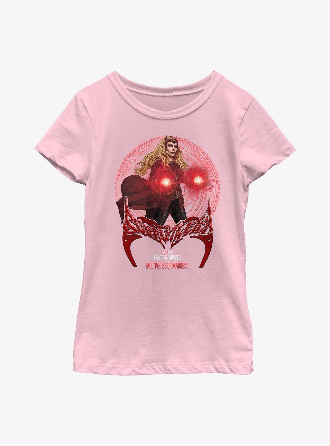 Marvel Doctor Strange Multiverse Of Madness Scarlet Witch Spell Youth Girls T-Shirt, PINK, hi-res