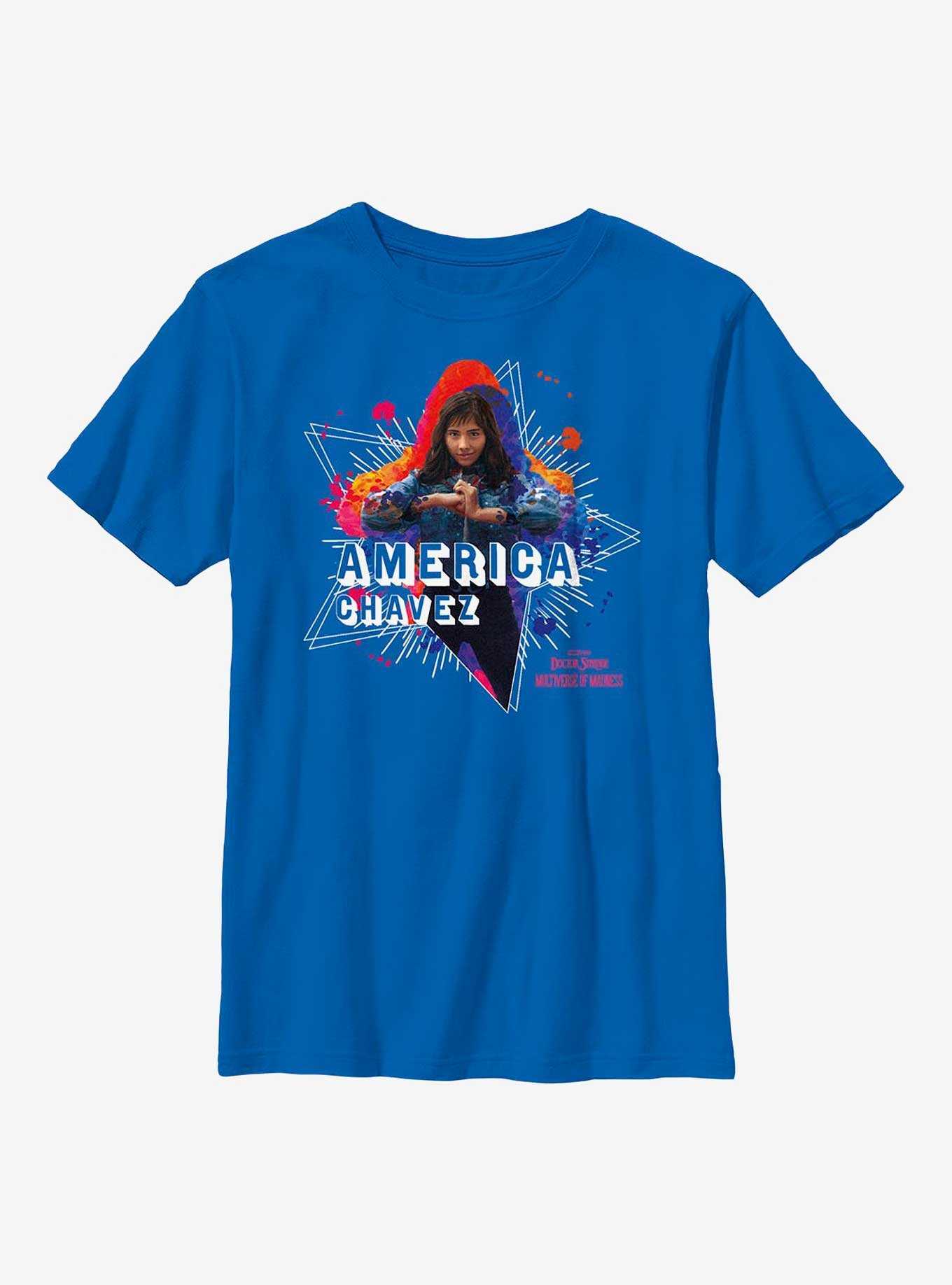 Marvel Doctor Strange Multiverse Of Madness America Chavez Paint Youth T-Shirt, , hi-res