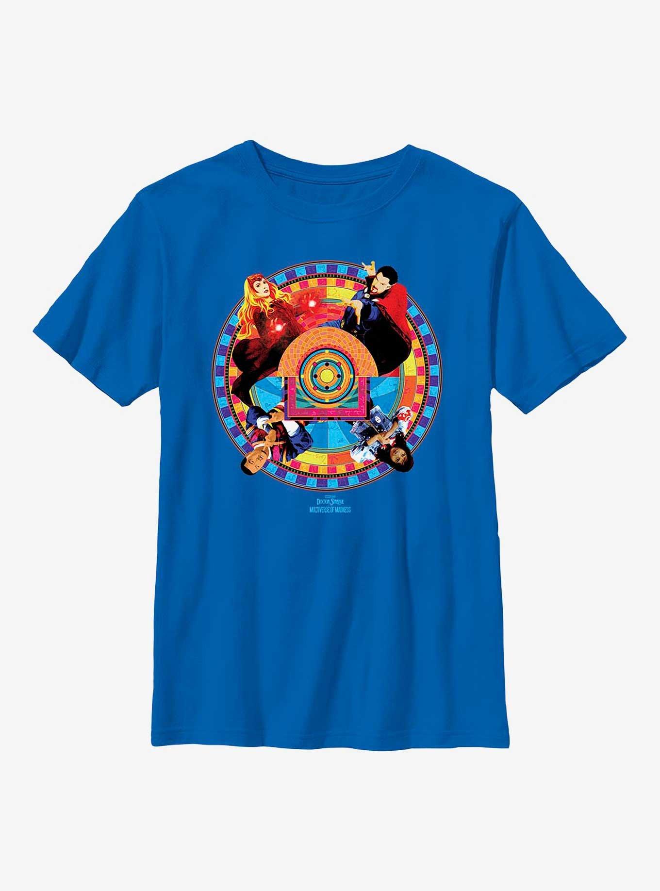 Marvel Doctor Strange Multiverse Of Madness Group Circle Badge Youth T-Shirt, ROYAL, hi-res