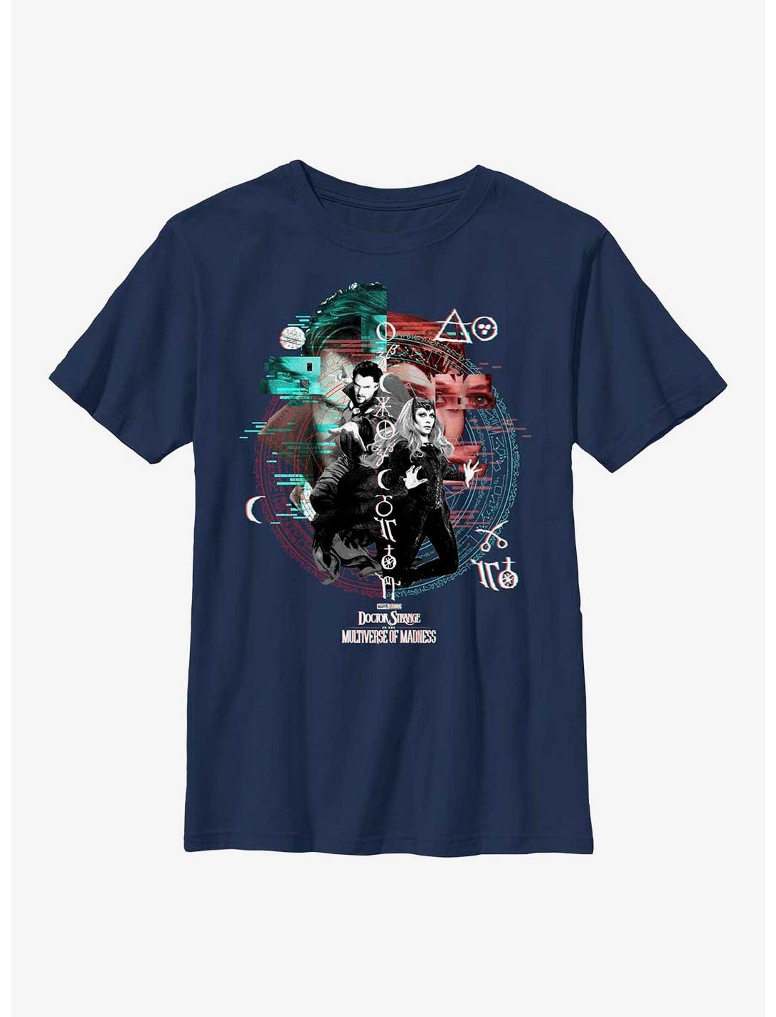 Marvel Doctor Strange Multiverse Of Madness Scarlet Witch Magic Glitch Youth T-Shirt, NAVY, hi-res