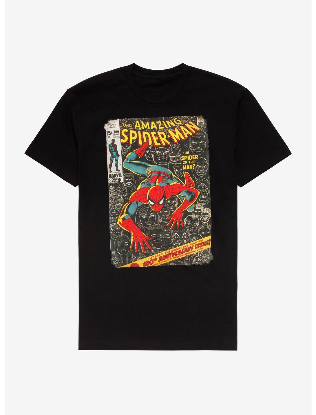 Marvel Spider-Man Comic Book Cover T-Shirt, BLACK, hi-res