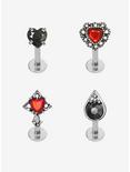 Steel Silver Gothic Romance Labret 4 Pack, SILVER, hi-res