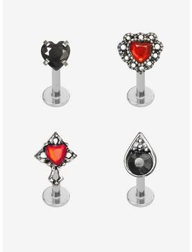 Steel Silver Gothic Romance Labret 4 Pack, , hi-res