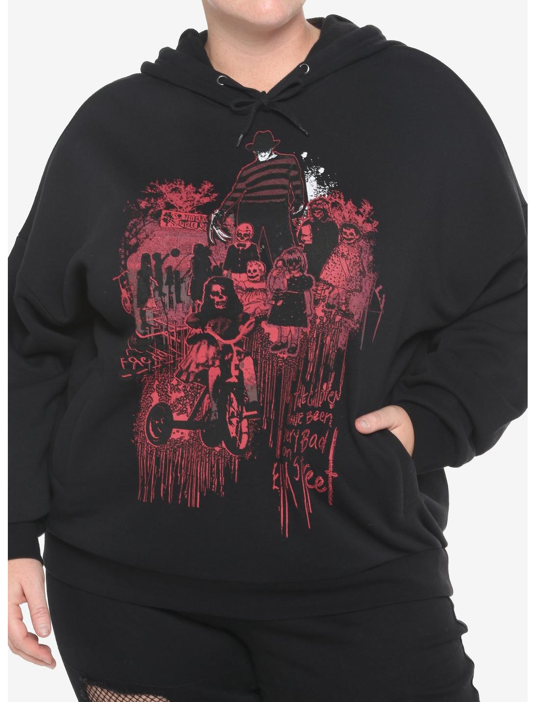 A Nightmare On Elm Street The Children Have Been Very Bad Hoodie Plus Size, BLACK  RED, hi-res