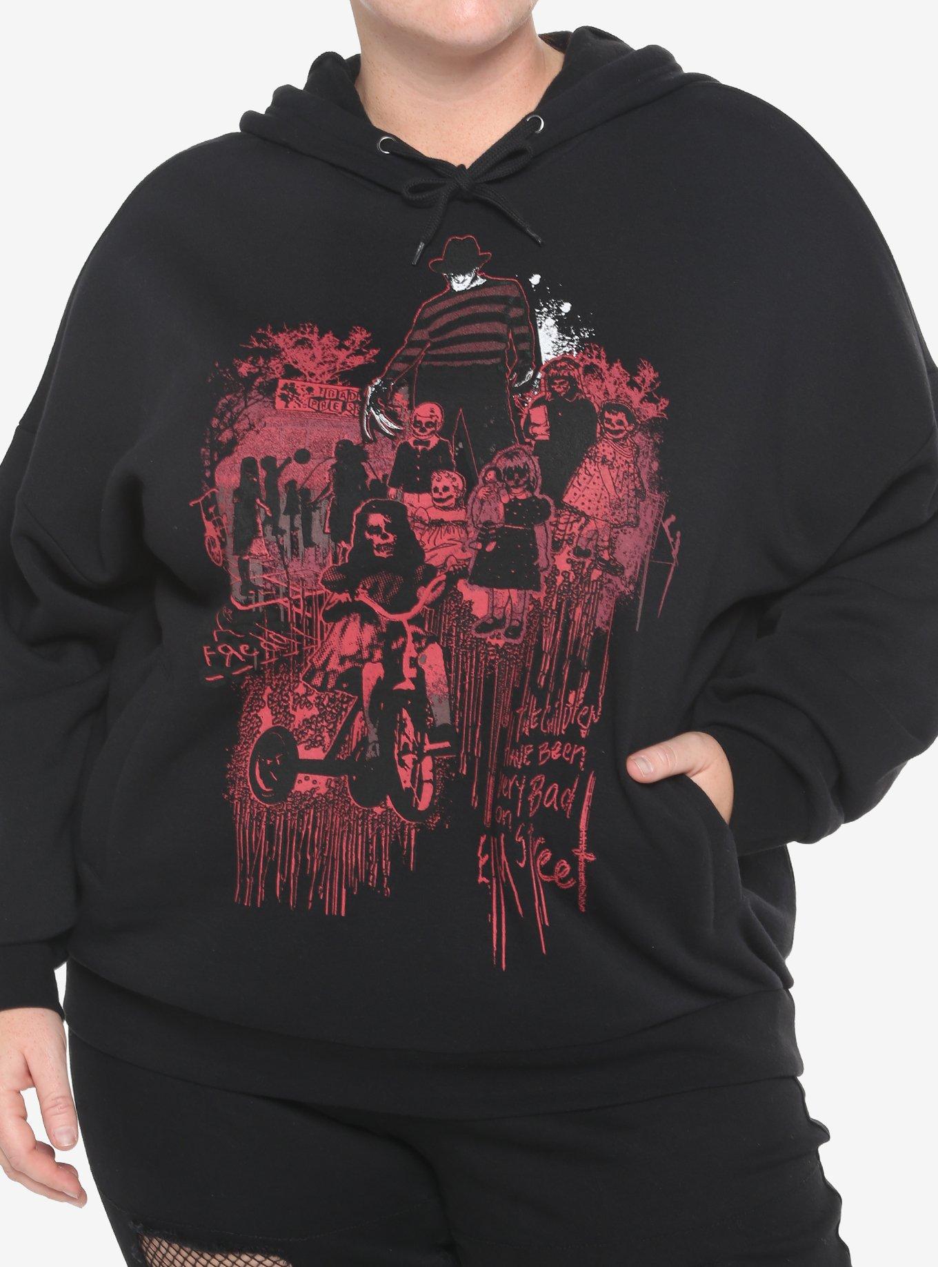 A Nightmare On Elm Street The Children Have Been Very Bad Hoodie Plus Size, BLACK  RED, hi-res