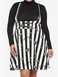 Beetlejuice Stripe Buckle Suspender Skirt Plus Size, BLACK WHITE STRIPE, hi-res