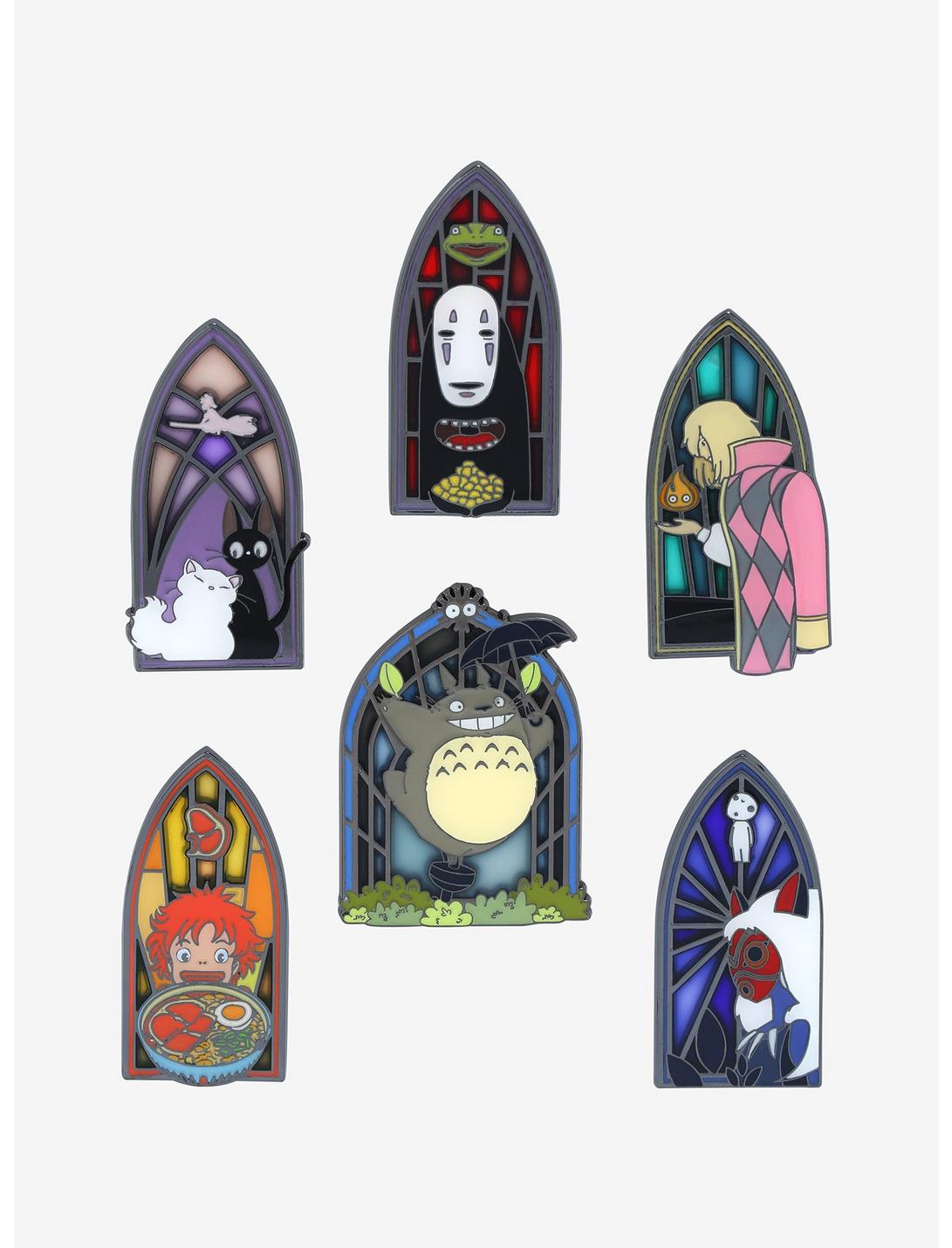 Studio Ghibli Stain Glass Character Portrait Blind Box Enamel Pin - BoxLunch Exclusive, , hi-res