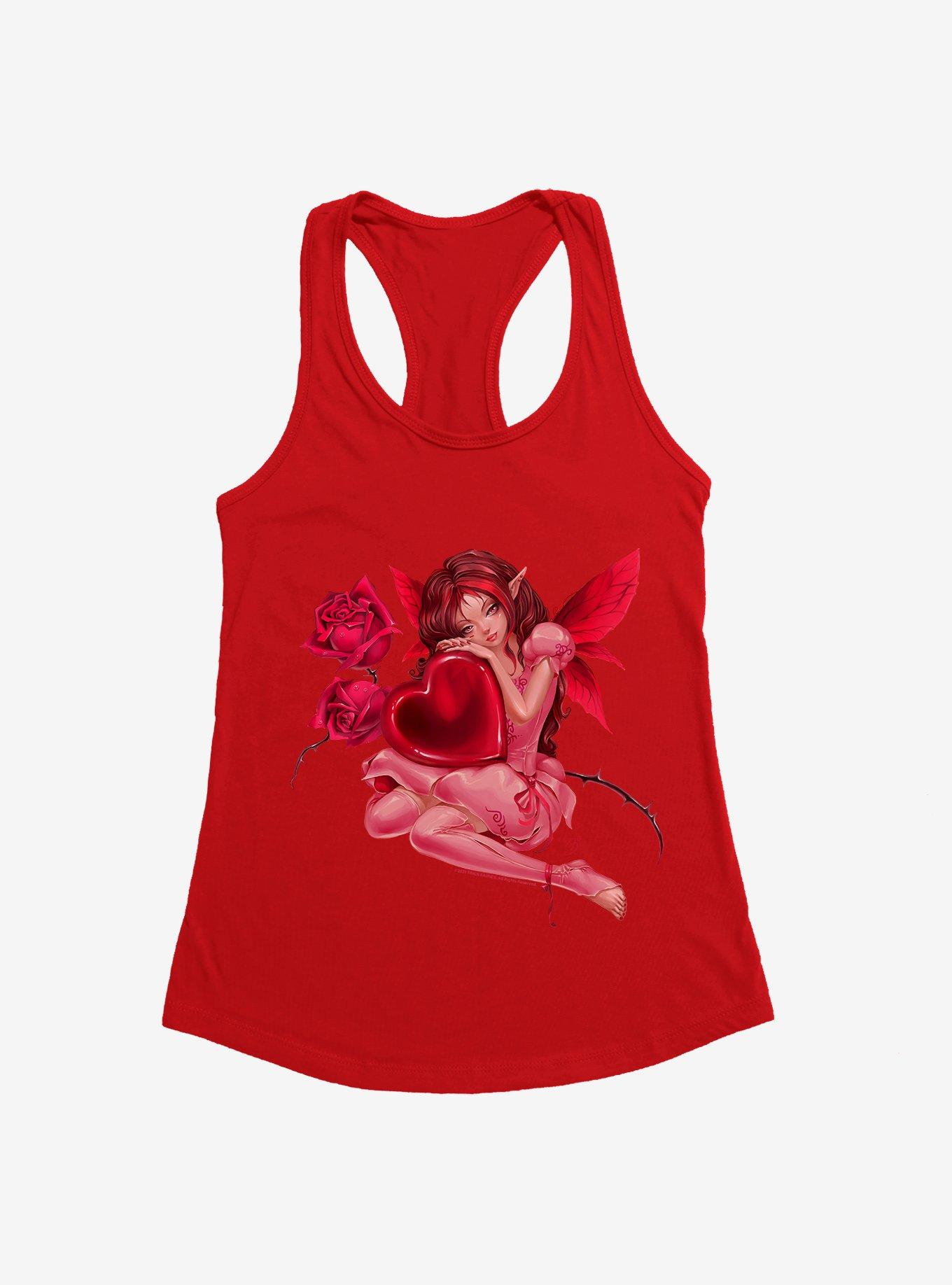 Fairies By Trick Love Fairy Womens Tank Top, RED, hi-res