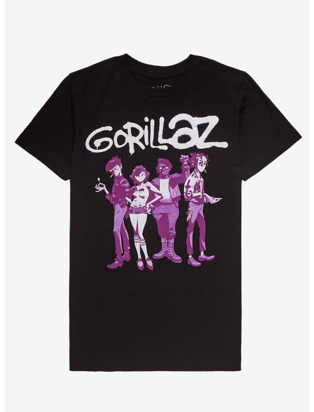 Gorillaz Group Boyfriend Fit Girls T-Shirt, BLACK, hi-res
