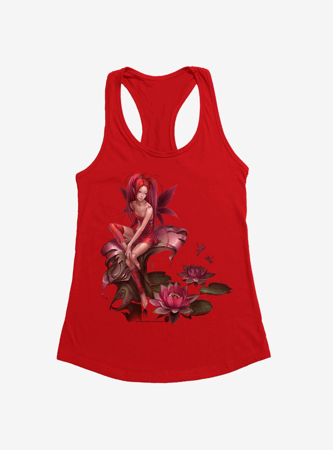 Fairies By Trick Lilypad Fairy Womens Tank Top, RED, hi-res