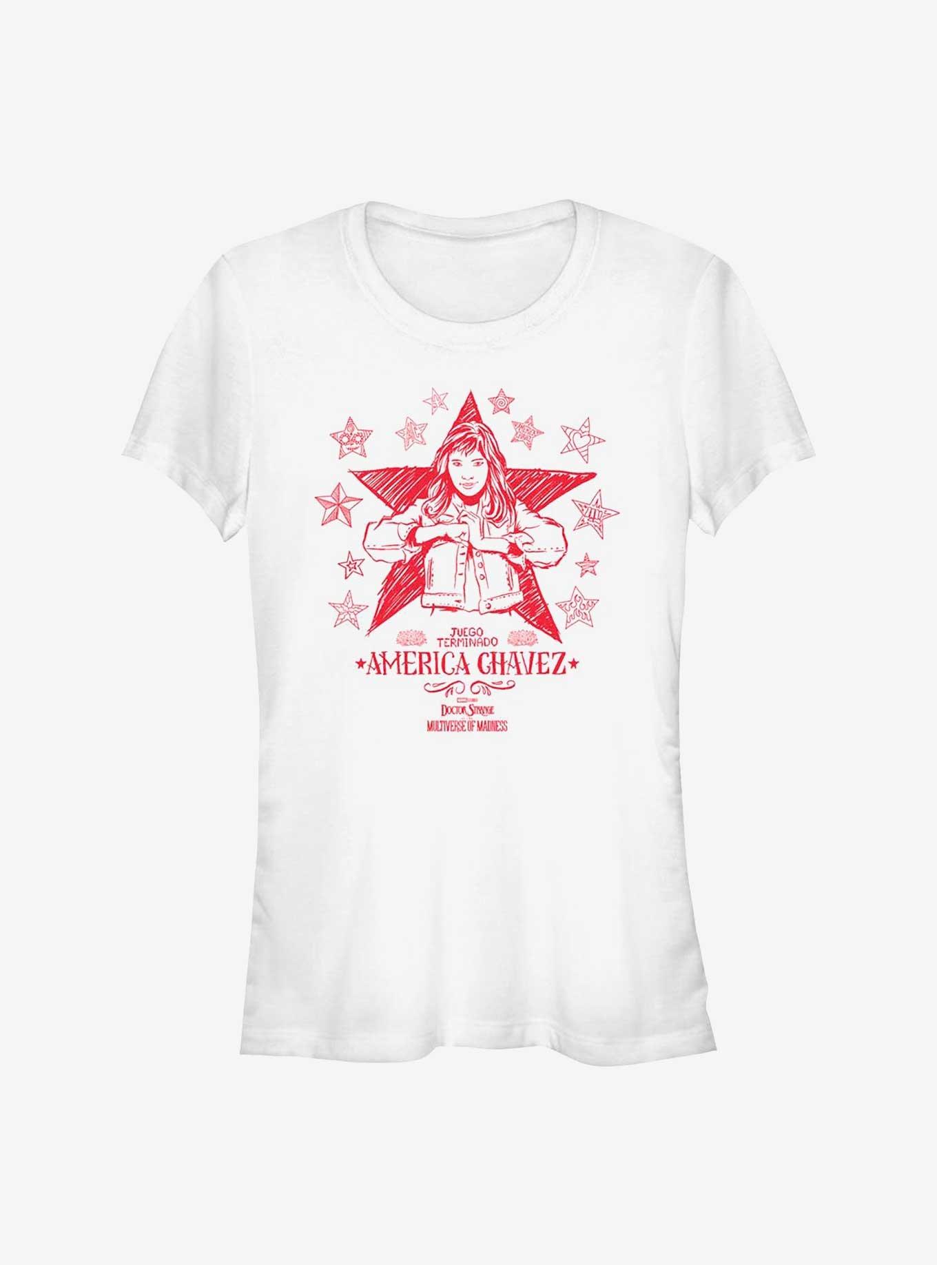 Marvel Doctor Strange In The Multiverse Of Madness Doodle Chavez Girls T-Shirt, WHITE, hi-res