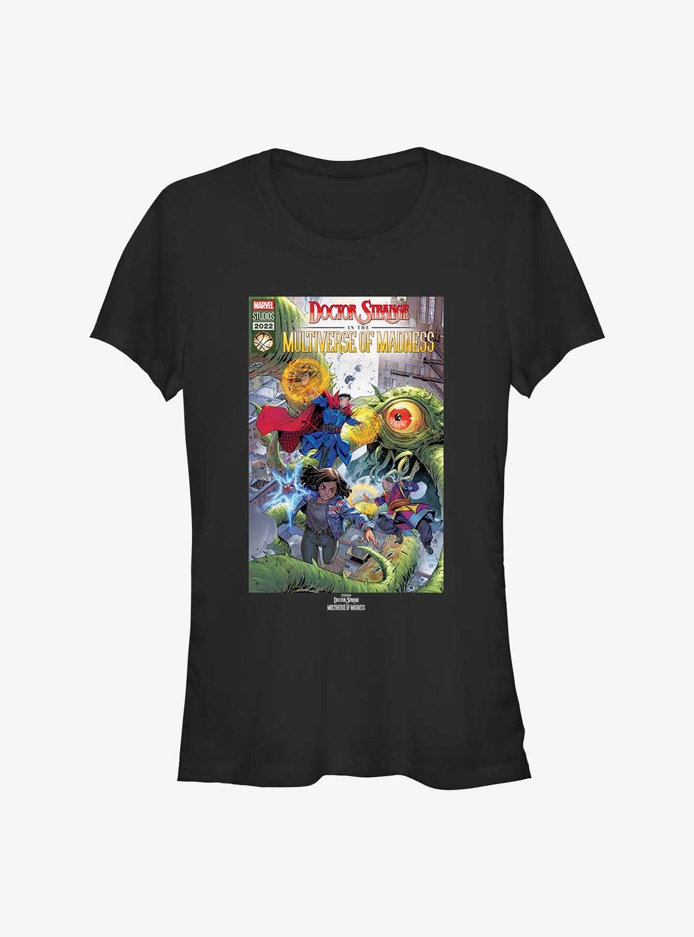 Marvel Doctor Strange In The Multiverse Of Madness Modern Comic Cover Girls T-Shirt, BLACK, hi-res