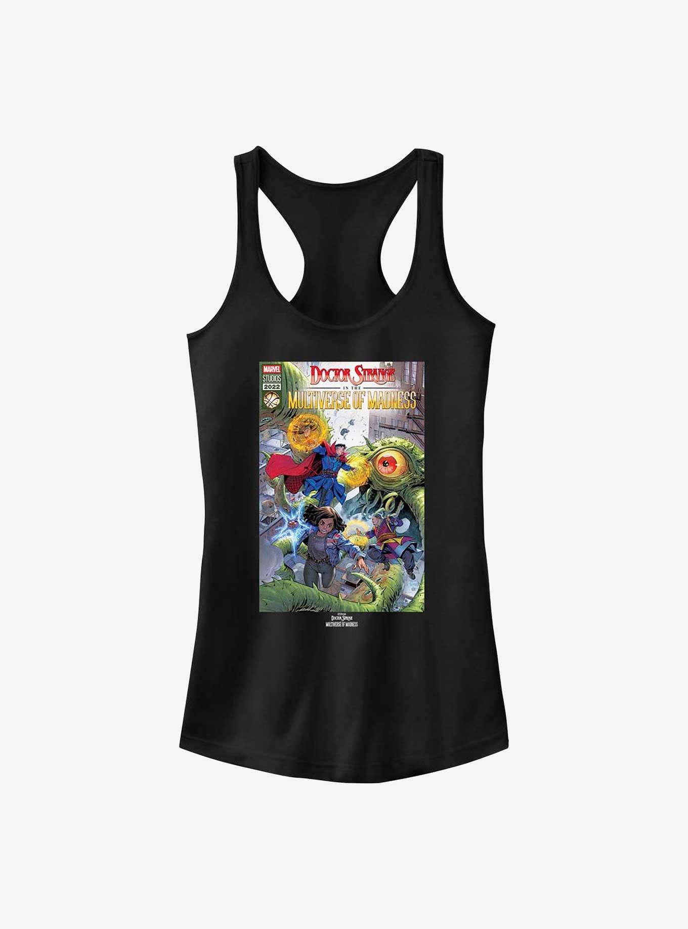 Marvel Doctor Strange In The Multiverse Of Madness Modern Comic Cover Girls Tank, BLACK, hi-res