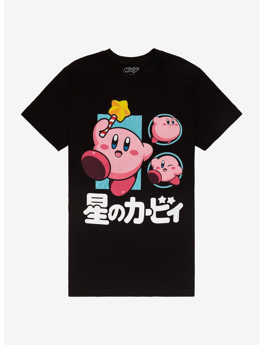 Kirby Star Rod Poses T-Shirt, BLACK, hi-res
