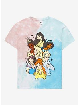 Disney Princess Group Portrait Bouquet Tie-Dye T-Shirt , , hi-res